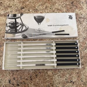 Vintage WMF Germany Fondue Forks 1067 XLong 11” Stainless - Set of 6 in Box